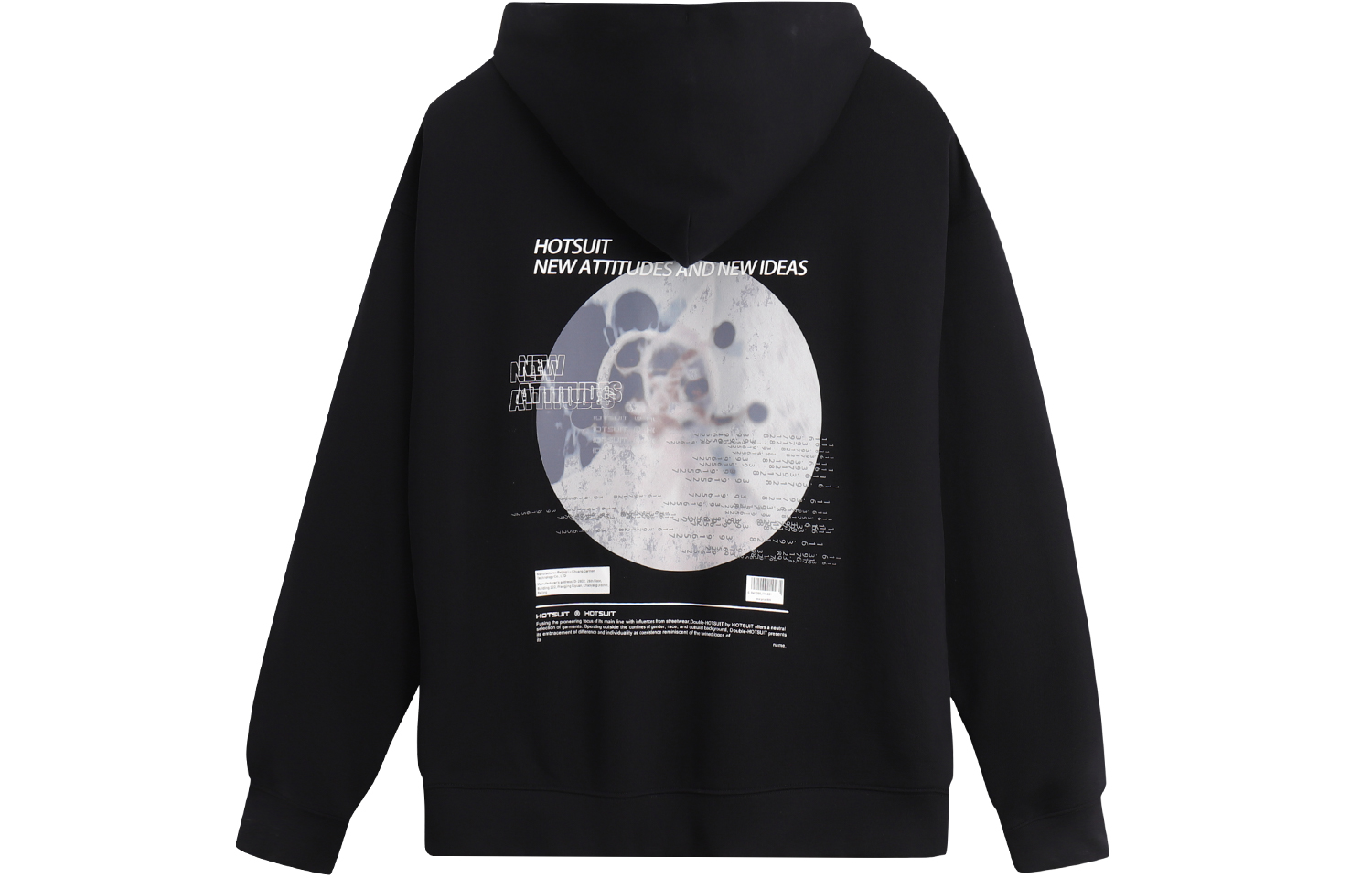 

Капюшон свободного покроя обычный свитшот Unisex HOTSUIT, черный