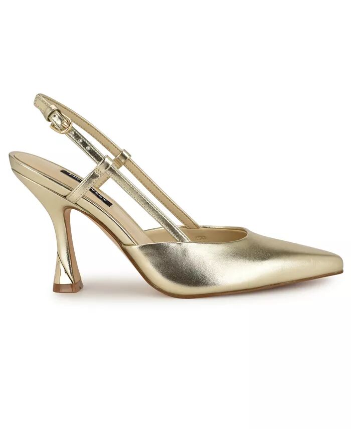Женские туфли-лодочки Vassa на коническом каблуке Nine West, золотой — фото 2