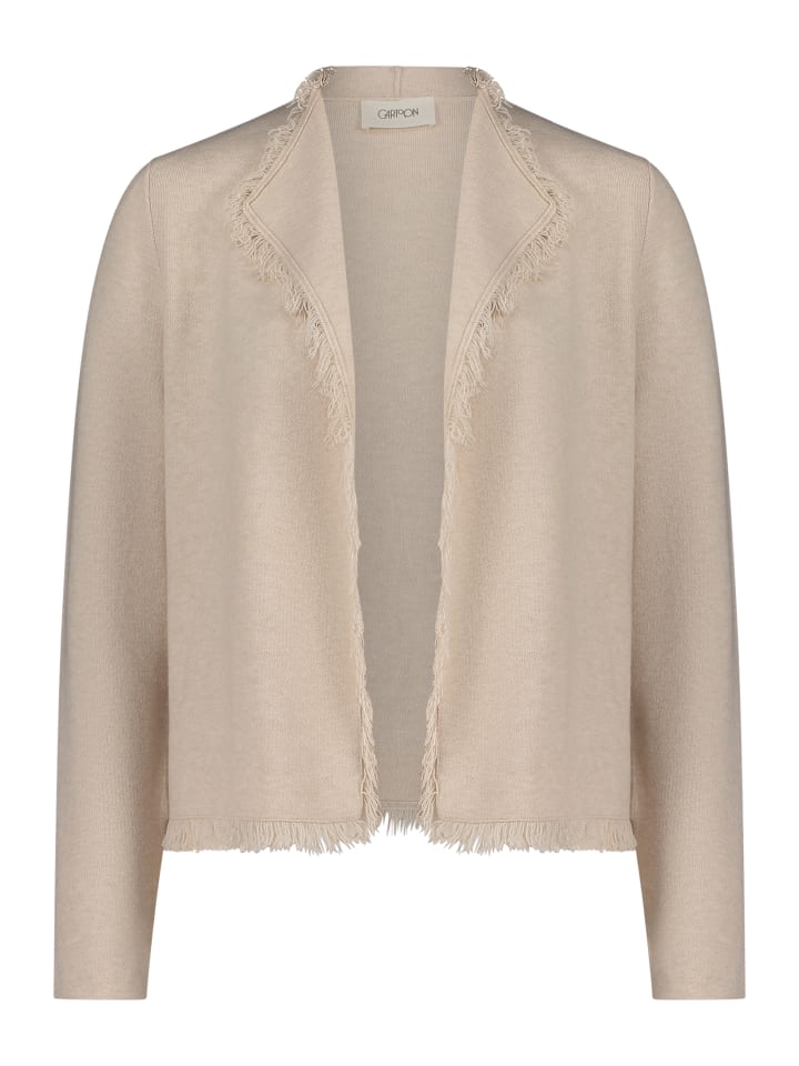 

Бежевый вязаный кардиган с бахромой CARTOON