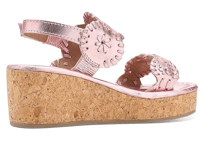 Босоножки на каблуке Lauren High Wedge Jack Rogers Kids, Rose Quartz — фото 4