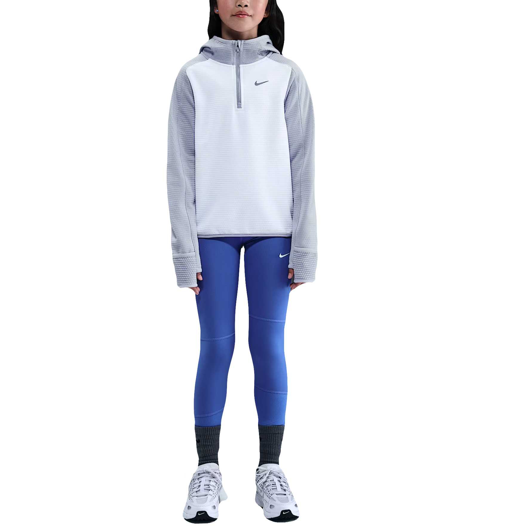 Толстовка Therma FIT для подростков Nike, белый/серый — фото 3
