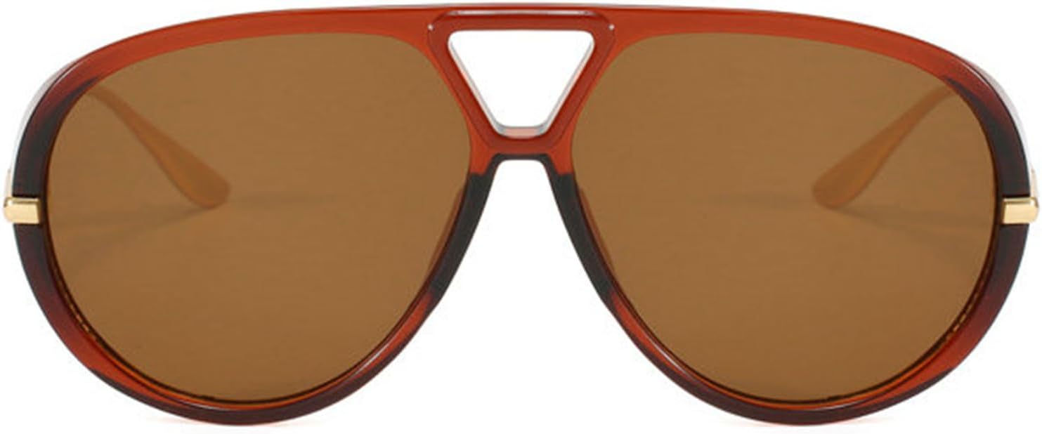 

Willochra Ретро-очки с двойной перемычкой, пилотные, женские, увеличенного размера, модные панк-очки для мужчин, градиентные, с защитой от УФ-излучения UV400, для активного отдыха, C7