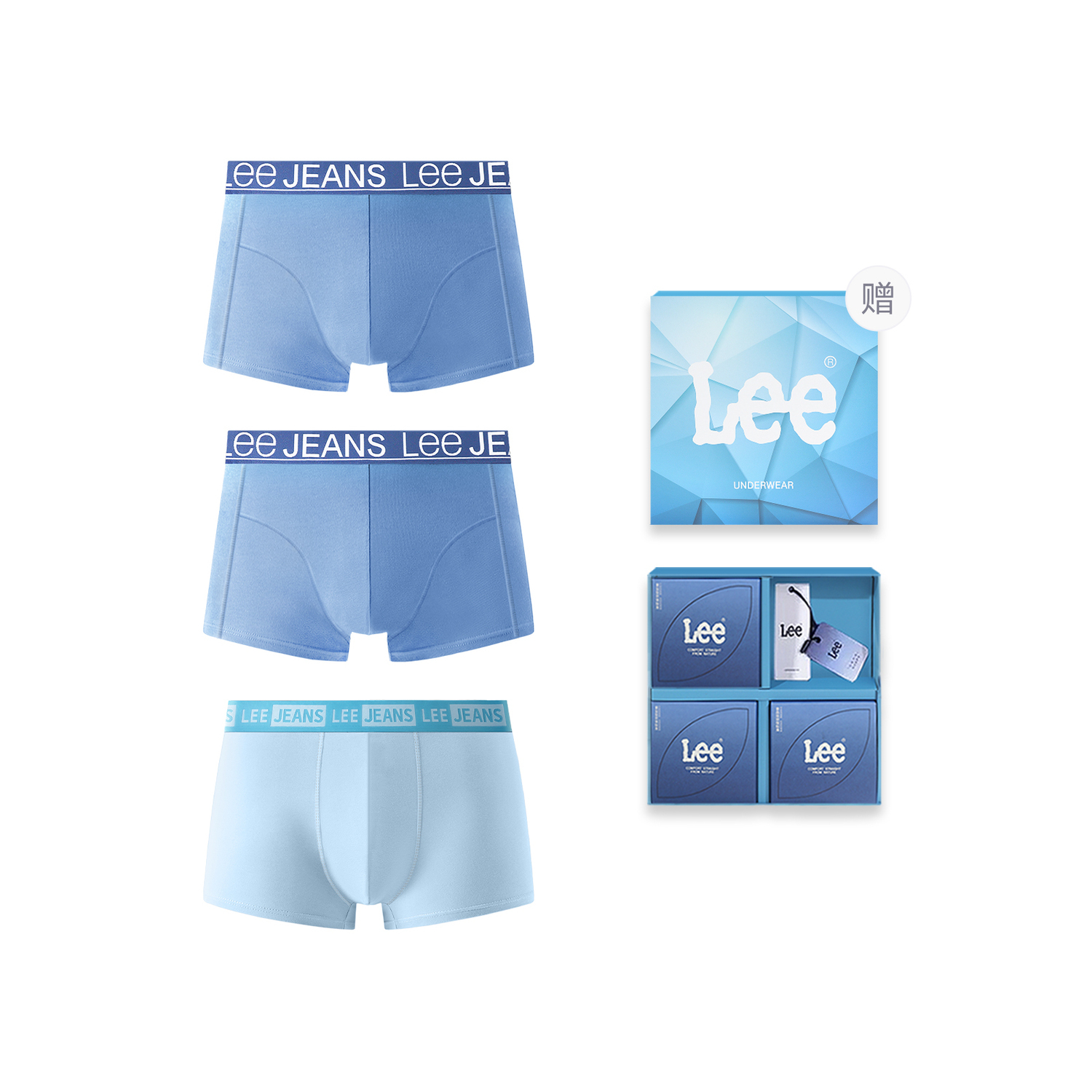 

Edge Color 3.0 трусы подарочная коробка мужские 3 шт Lee, светло-голубой
