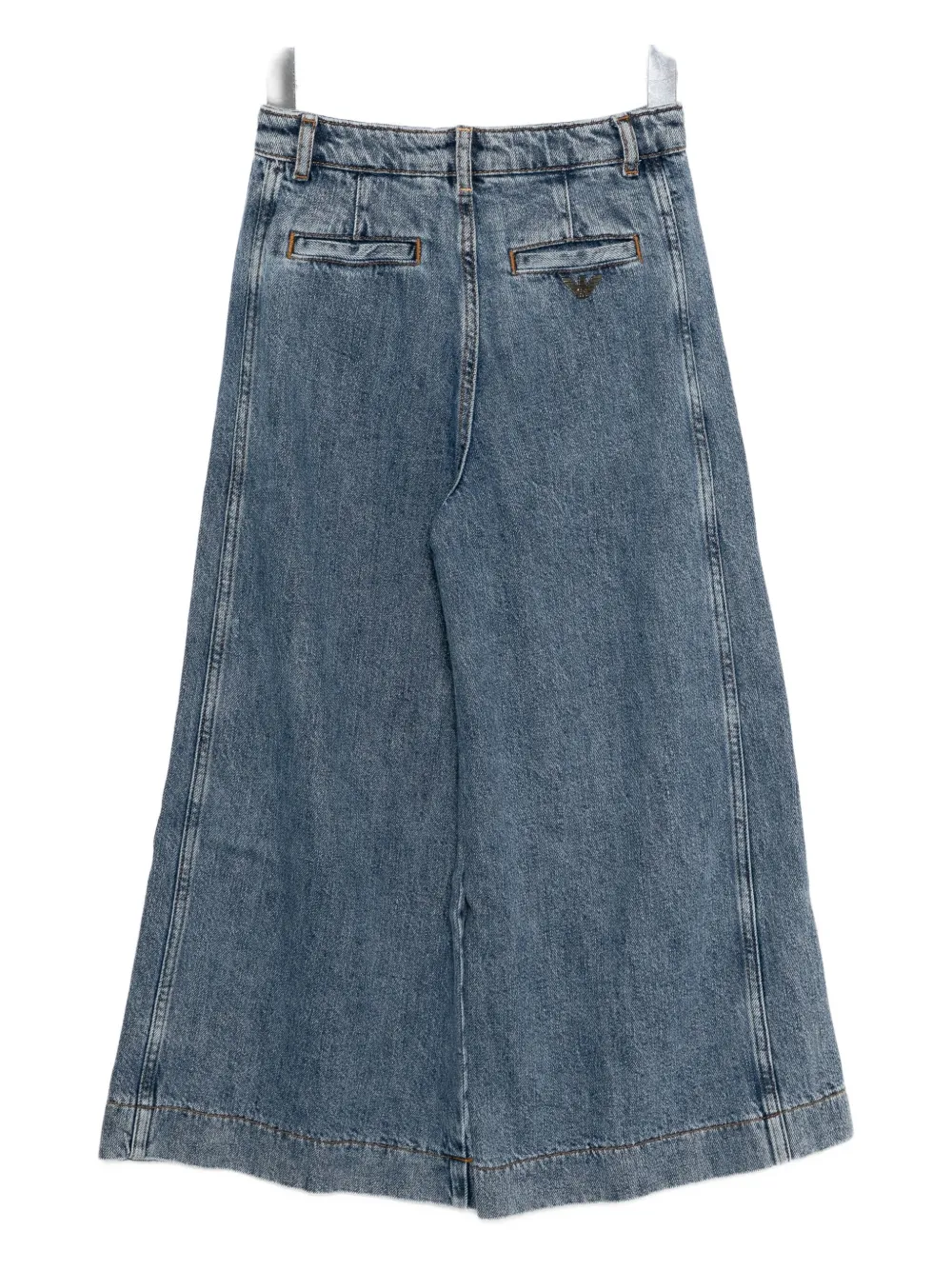 Джинсы из денима свободного кроя с широкими штанинами Emporio Armani Kids — фото 2