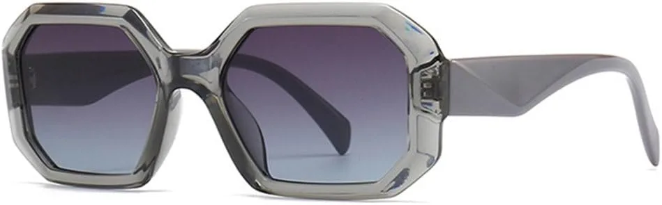 

Солнцезащитные очки Polygon для женщин, градиентные, UV400, ретро, ​​мужские солнцезащитные очки, серый, серый, синий, один размер TYUVIVO, Gray Gray Blue