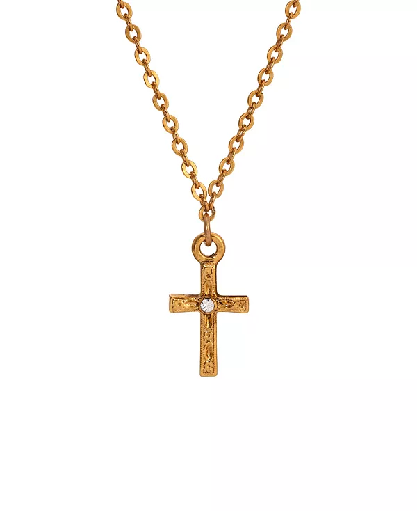 

Ожерелье с подвеской в виде хрустального креста 2028, yellow