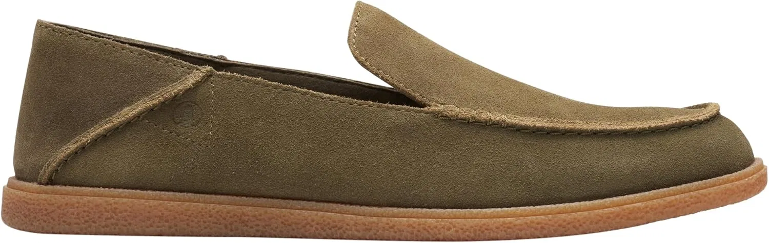 Слипоны, из замши, Clarks, оливковый