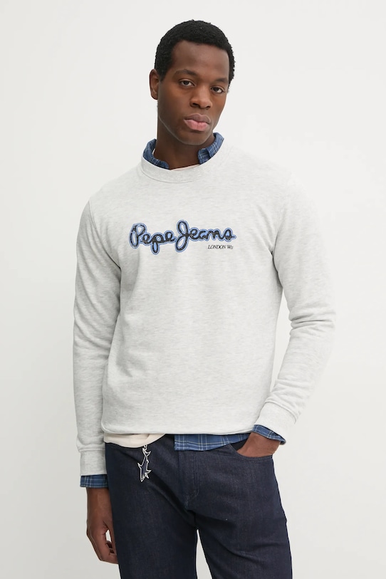 

Хлопковая толстовка DORIAN CREW Pepe Jeans, серый