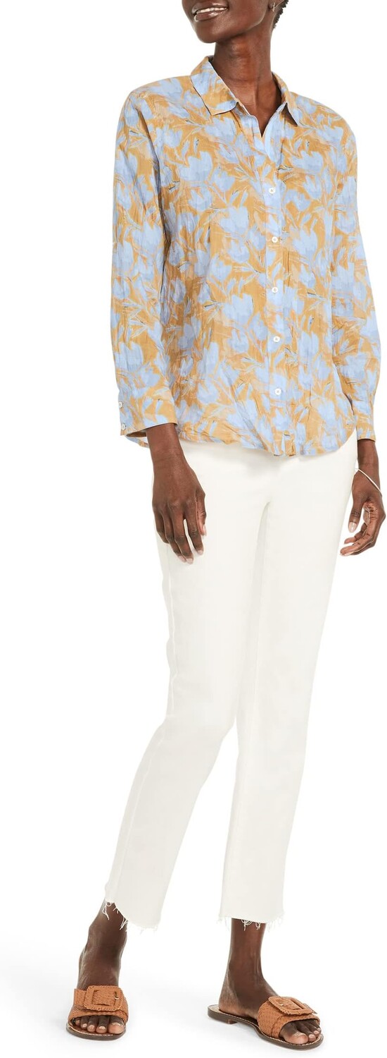 

Рубашка NIC+ZOE Petite Midday Meadows Crinkle Shirt, цвет Blue Multi