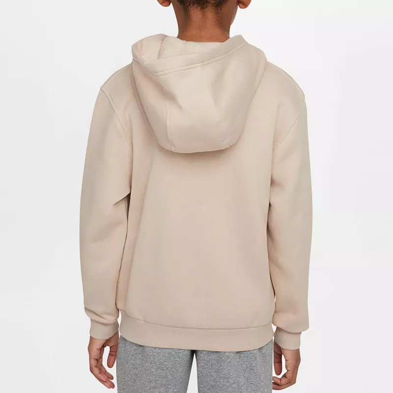 Флисовая худи с молнией во всю длину Nike All Kids Fit Sportswear Club, цвет Sanddrift/White — фото 2