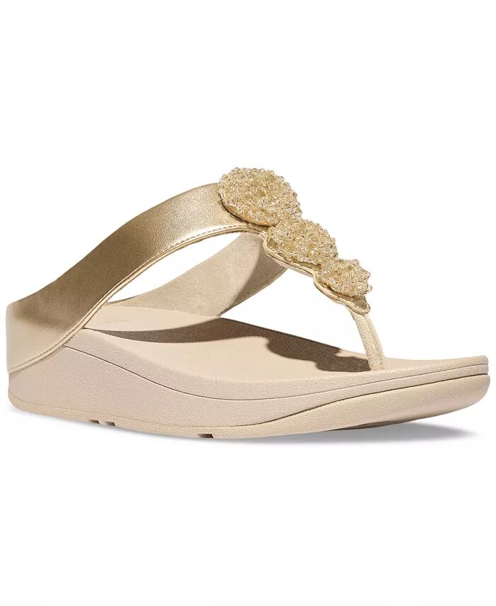 Женские босоножки Fino Beadie на танкетке FitFlop, слоновая кость/кремовый