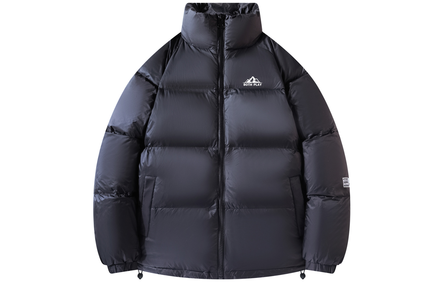 

BOTH PLAY Пуховик Unisex, Black 90% White Duck Down Stand Collar (097)