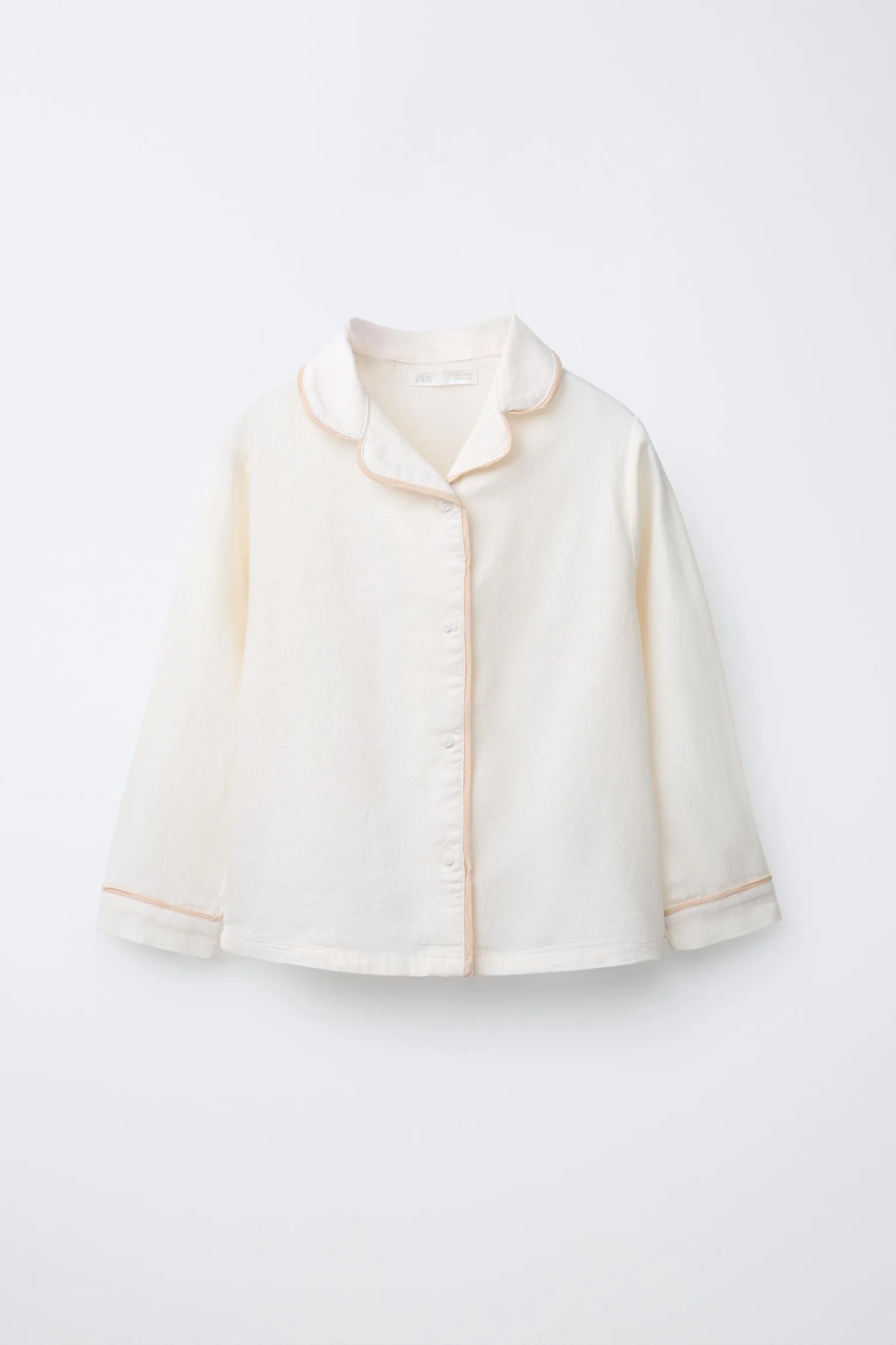 Для детей 6-14 лет / пижама с контрастной окантовкой Zara, экрю — фото 2