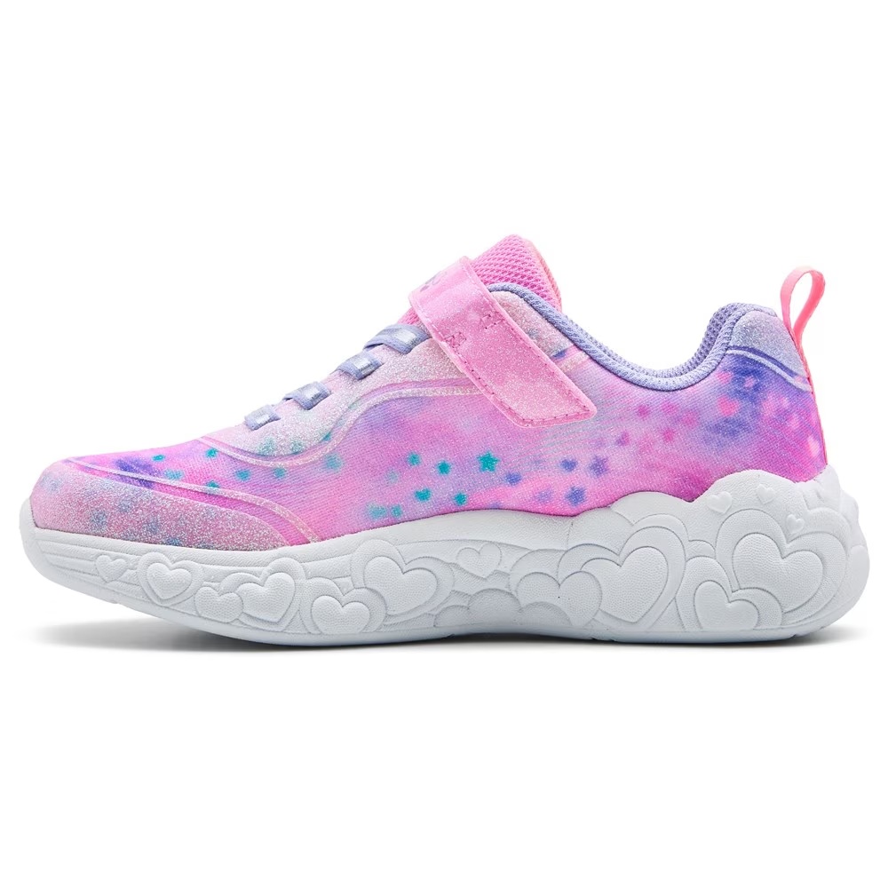 Детские кроссовки с подсветкой в виде сердец Skechers для маленьких/больших детей, light pink multi — фото 2