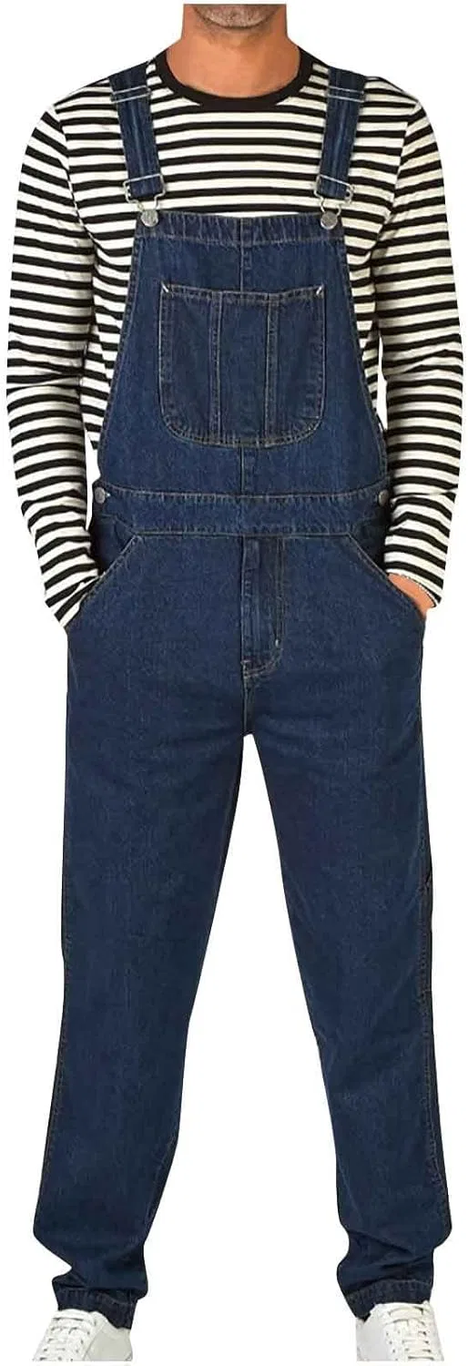 Джинсовый комбинезон мужской, Dark Blue