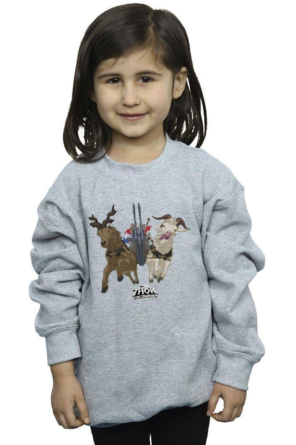 

Толстовка Thor Love And Thunder с кораблем викингов Marvel, серый