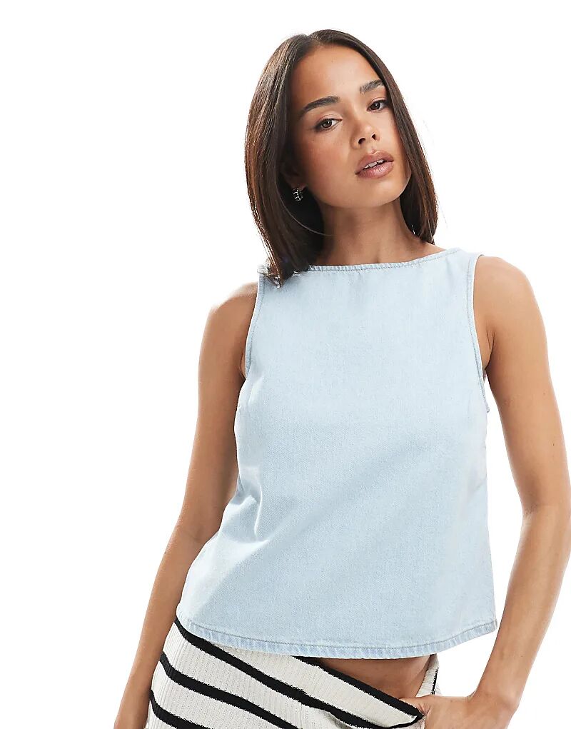 

Джинсовый топ ASOS DESIGN цвета «отбеленный»