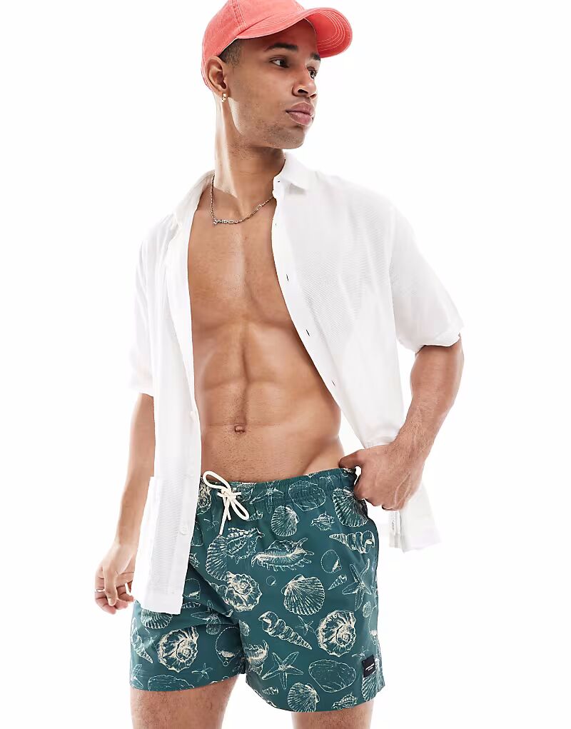 

Плавки Jack & Jones с принтом зеленых ракушек