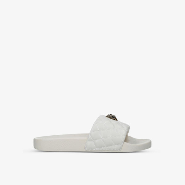 Стеганые резиновые шлепанцы Meena Eagle с декором Kurt Geiger London, цвет bone