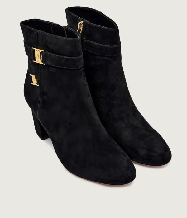 Кожаные ботильоны Kellie на блочном каблуке Lauren Ralph Lauren, черный — фото 3