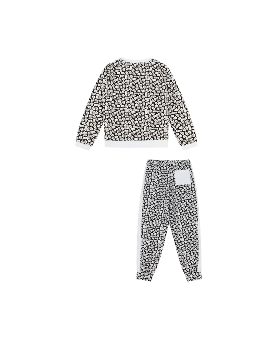 Mixed Up Clothing Детский комплект: толстовка с круглым вырезом и спортивные штаны - черно-белый - Hello — фото 2