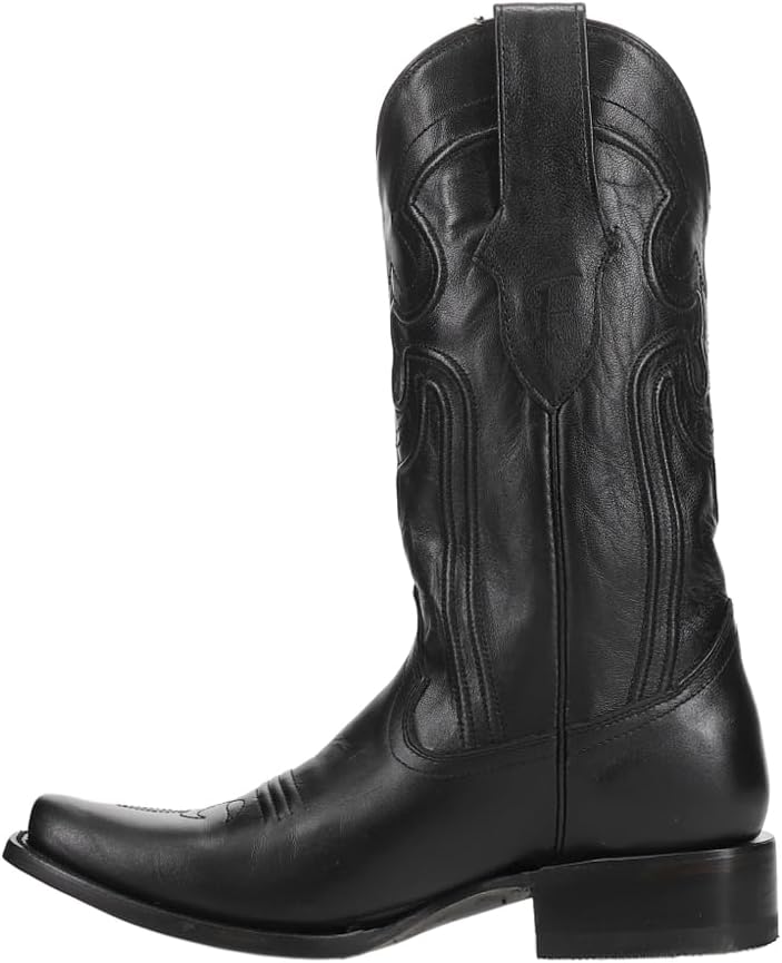 Мужские ковбойские сапоги Ferrini Wyatt D-Toe из черной кожи — фото 3