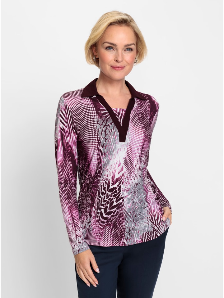 

Рубашка с длинными рукавами с принтом бордового и серого цветов WITT WEIDEN