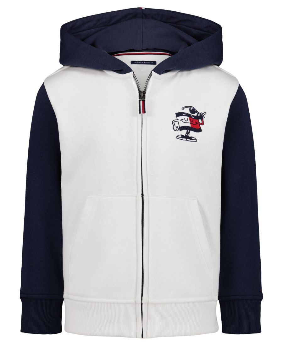 

Детская толстовка на молнии с изображением талисмана 2T-7 Tommy Hilfiger, Fresh White