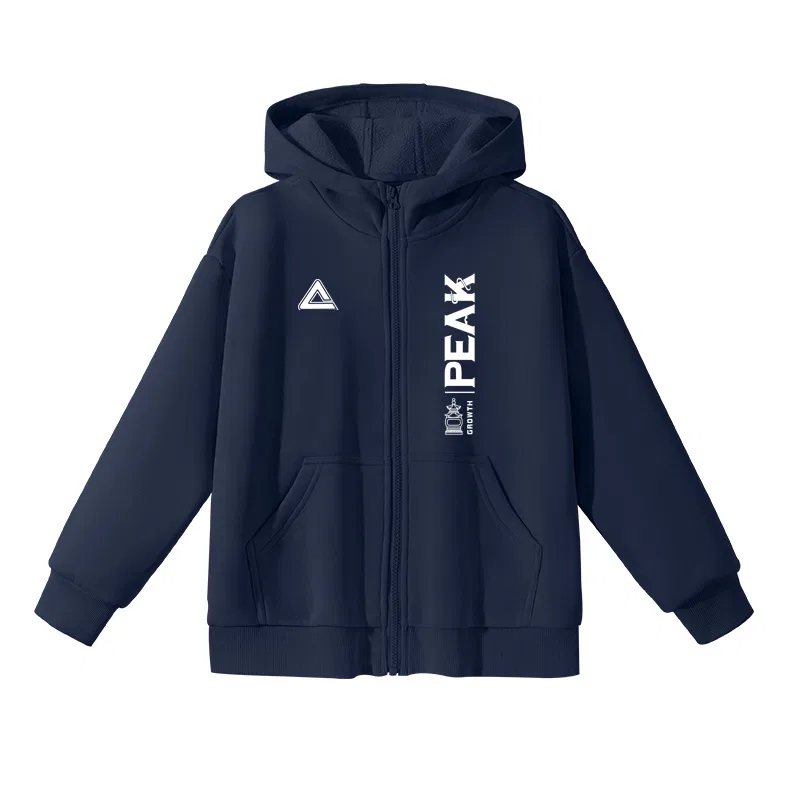 Свитшот детский с капюшоном PEAK Navy Blue/PKLOGO White