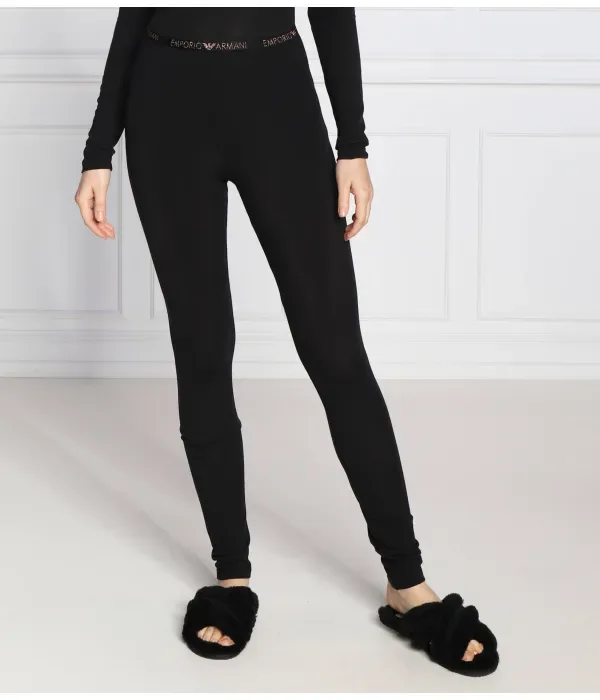 Леггинсы slim fit Emporio Armani, черный — фото 3