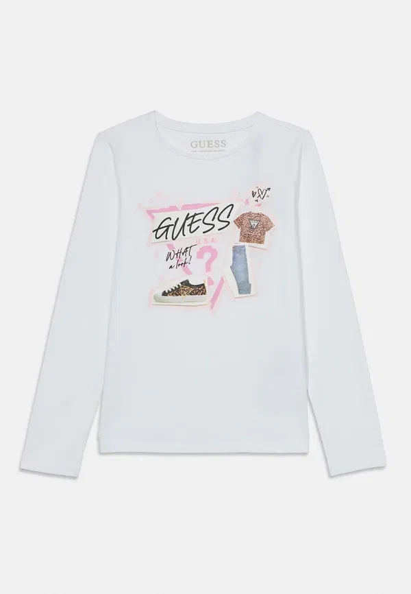 Футболка детская с длинным рукавом Guess, чисто-белый — фото 3