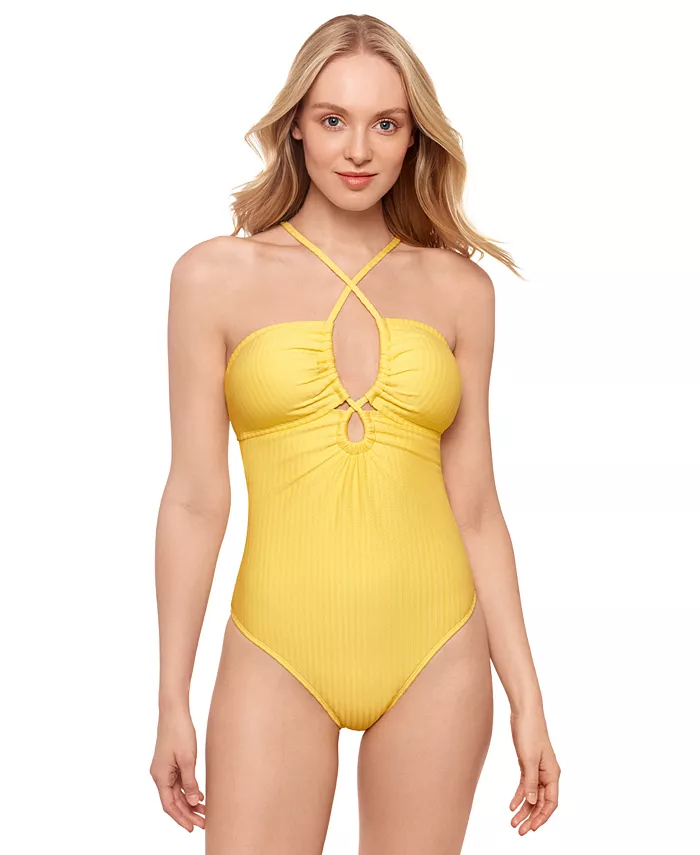 

Купальник цельный с вырезом Juniors' Keyhole One-Piece Salt + Cove, желтый