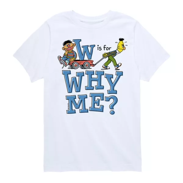 

Футболка с надписью "W is for why me" для мальчиков 8-20 лет Licensed Character, белый