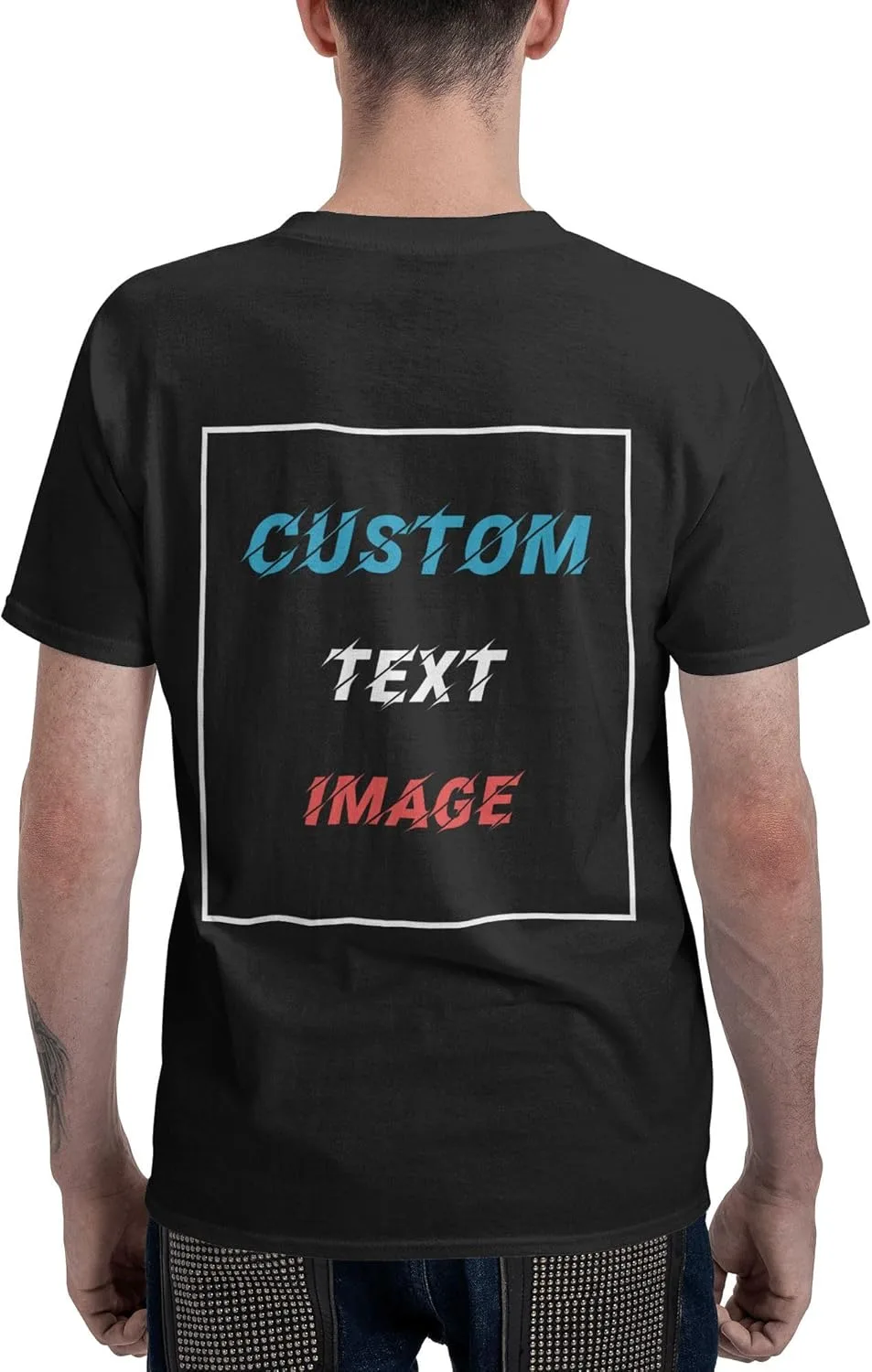 Футболка мужская Customized Large Size с принтом спереди и сзади — фото 2