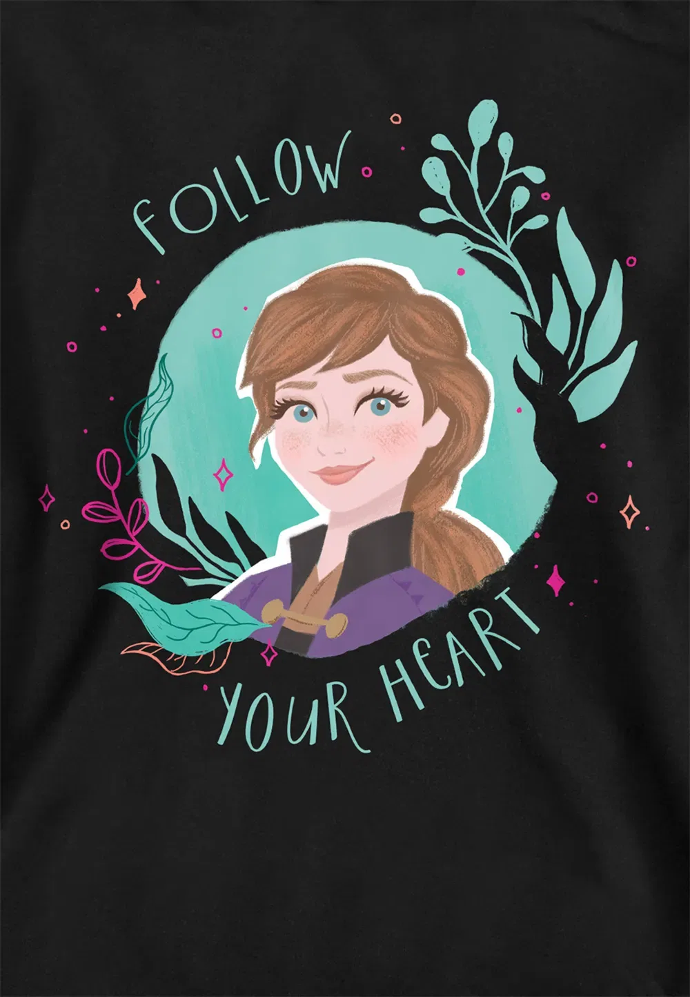 Детская толстовка Disney Frozen с Анной, черная, черный — фото 2