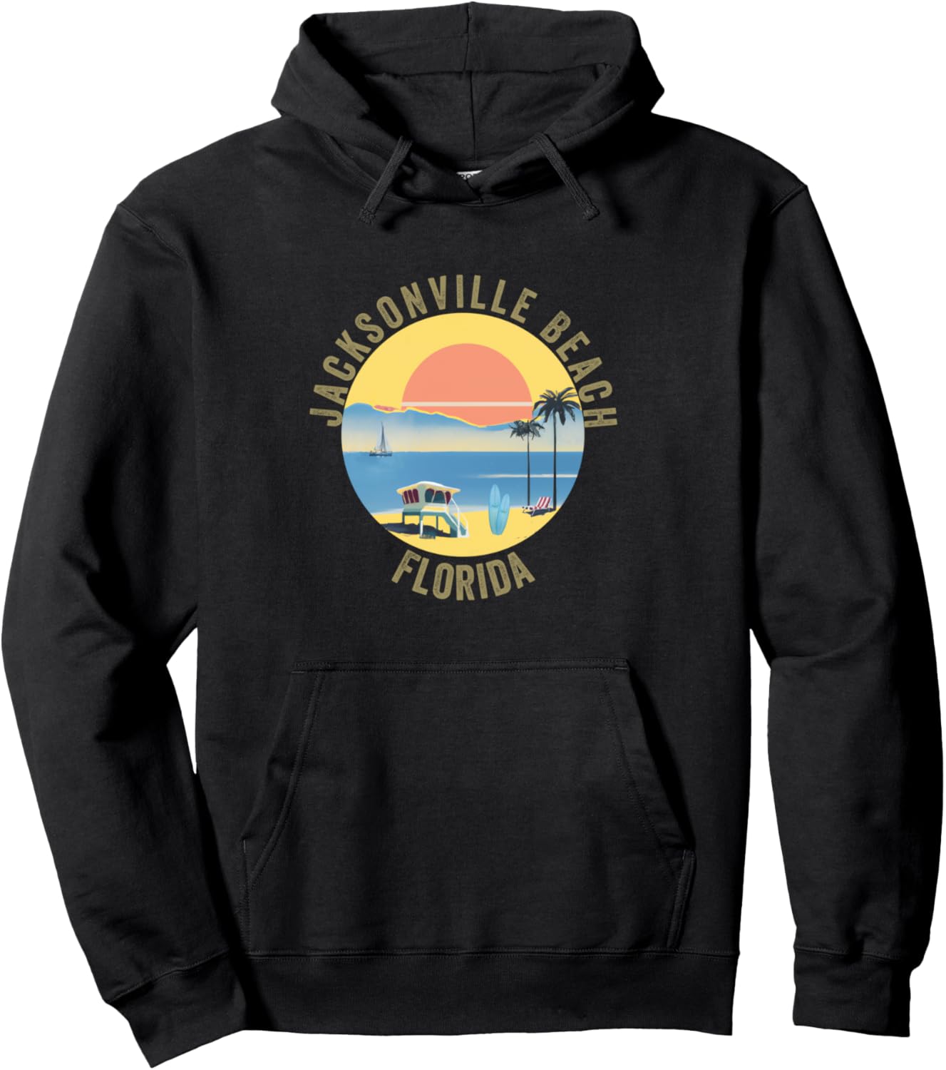 

Худи Jacksonville Beach в стиле ретро и винтаж: худи Jacksonville Beach Retro Souvenir Apparel, черный