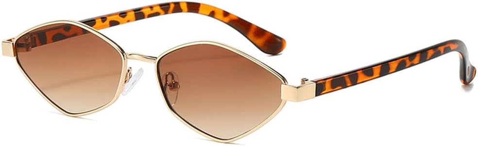 

Металлические многоугольные солнцезащитные очки для женщин, модные очки для активного отдыха, мужские ретро-очки, стильные роскошные солнцезащитные очки generic, Leopard Tea