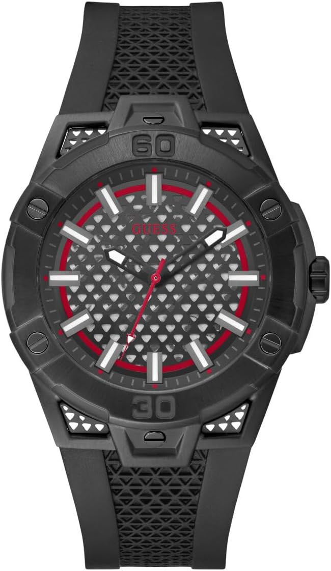 

Guess, мужские часы, 44 мм, черный циферблат, черный ремешок и корпус