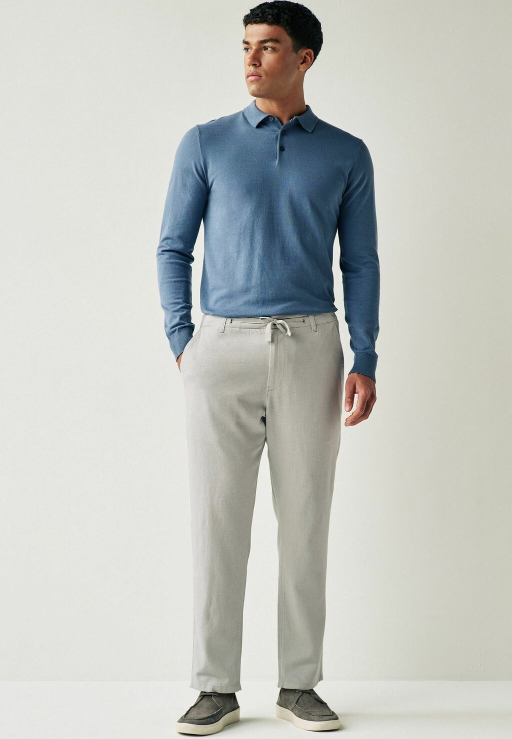 Чиносы DRAWSTRING REGULAR FIT Next, светло-серый — фото 2