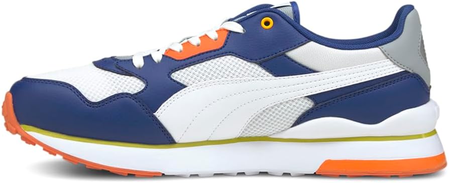 Кроссовки PUMA мужские R78 Futr на шнуровке, повседневные - белые, синий — фото 4