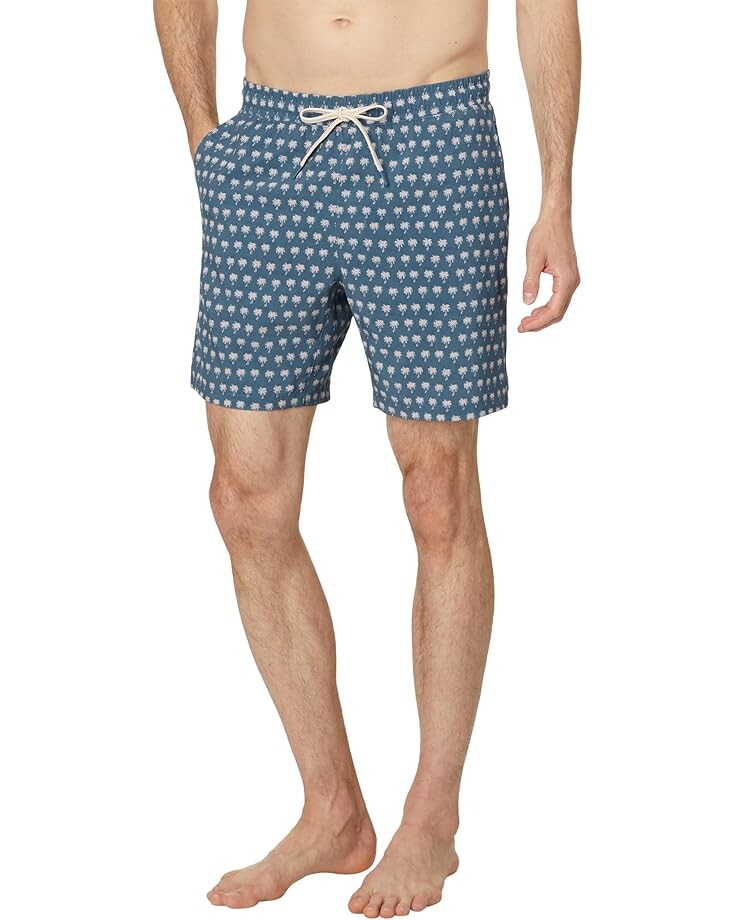 

Шорты Faherty Shorelite Trunks 7", цвет Navy Block Palm
