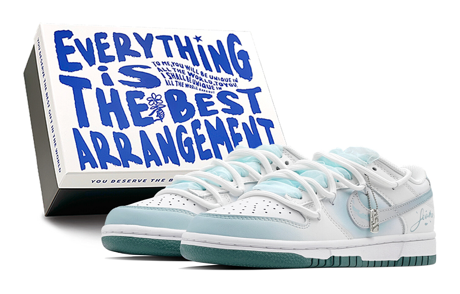 

Кроссовки Nike Dunk Skateboard Shoes Women's Low-Top White, Синий, Кроссовки Nike Dunk Skateboard Shoes Women's Low-Top White