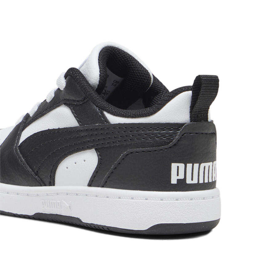 Кроссовки Rebound V6 Lo для маленьких детей PUMA, белые, чёрные — фото 2