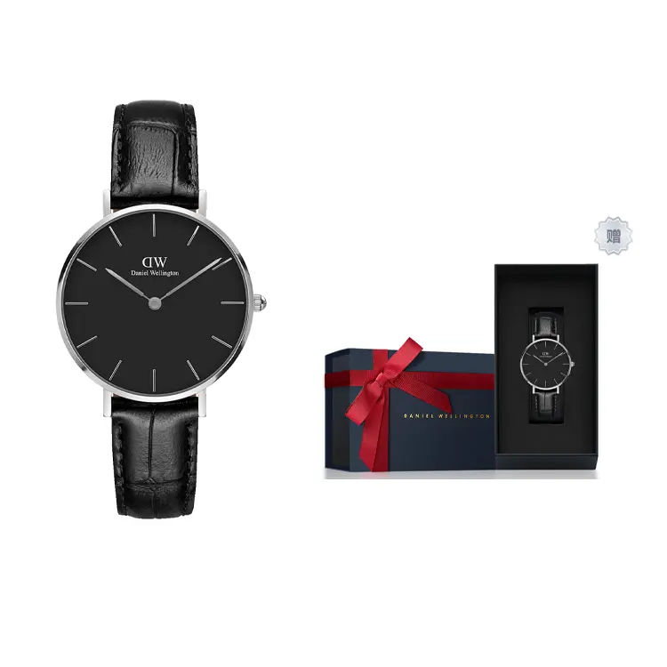 

DW/DanielWellington Часы Daniel Wellington Wrist Watch Quartz Movement Leather Strap 32mm Black Dial Women's Watch, Custom Box