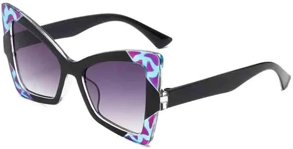 

Модные солнцезащитные очки в оправе «бабочка» большого размера для женщин, роскошные, с индивидуальным дизайном, для путешествий, в стиле панк, с защитой от УФ-излучения UV400 TVTBBVV, Black Gradient Gray