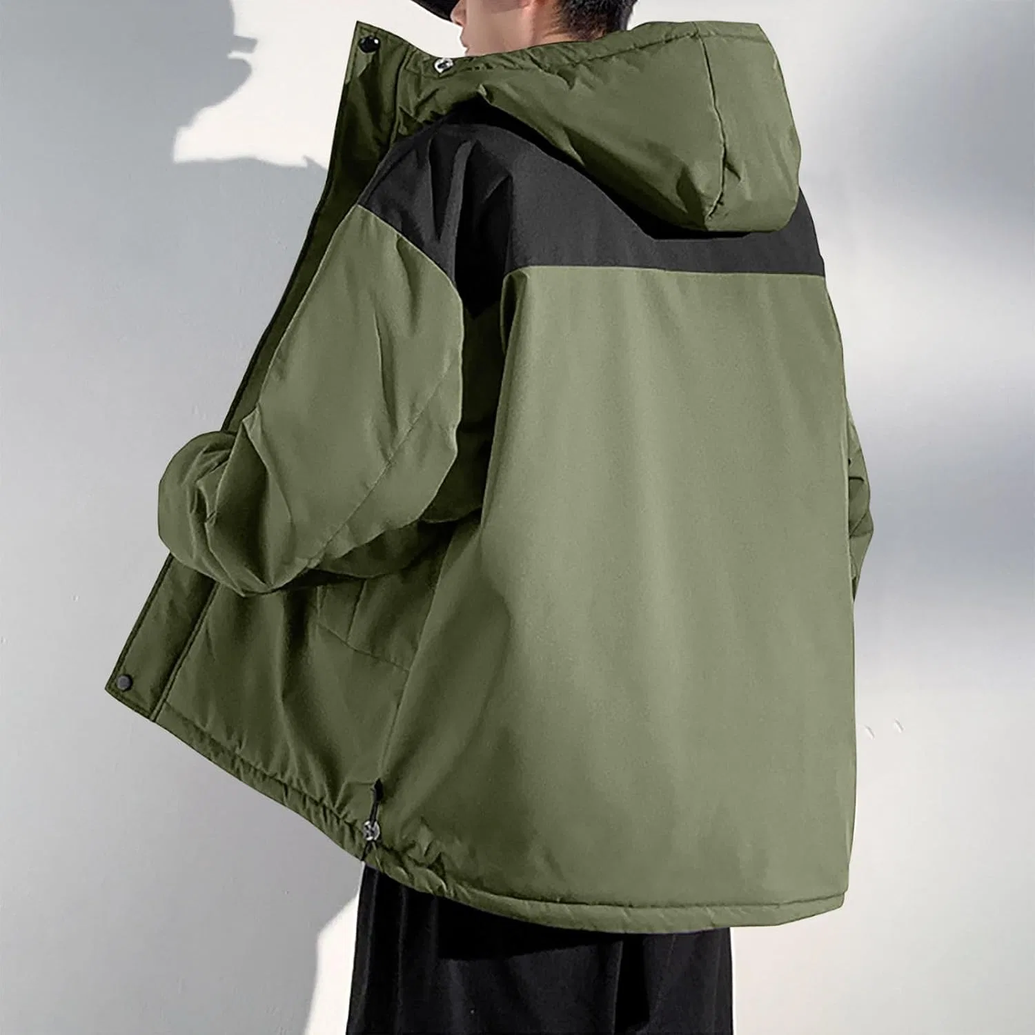 Куртки для мужчин Three Prevention Cottoning Climbing Wear, модная куртка с цветовыми блоками, утепленная, теплая, пуховая, ветровка — фото 3