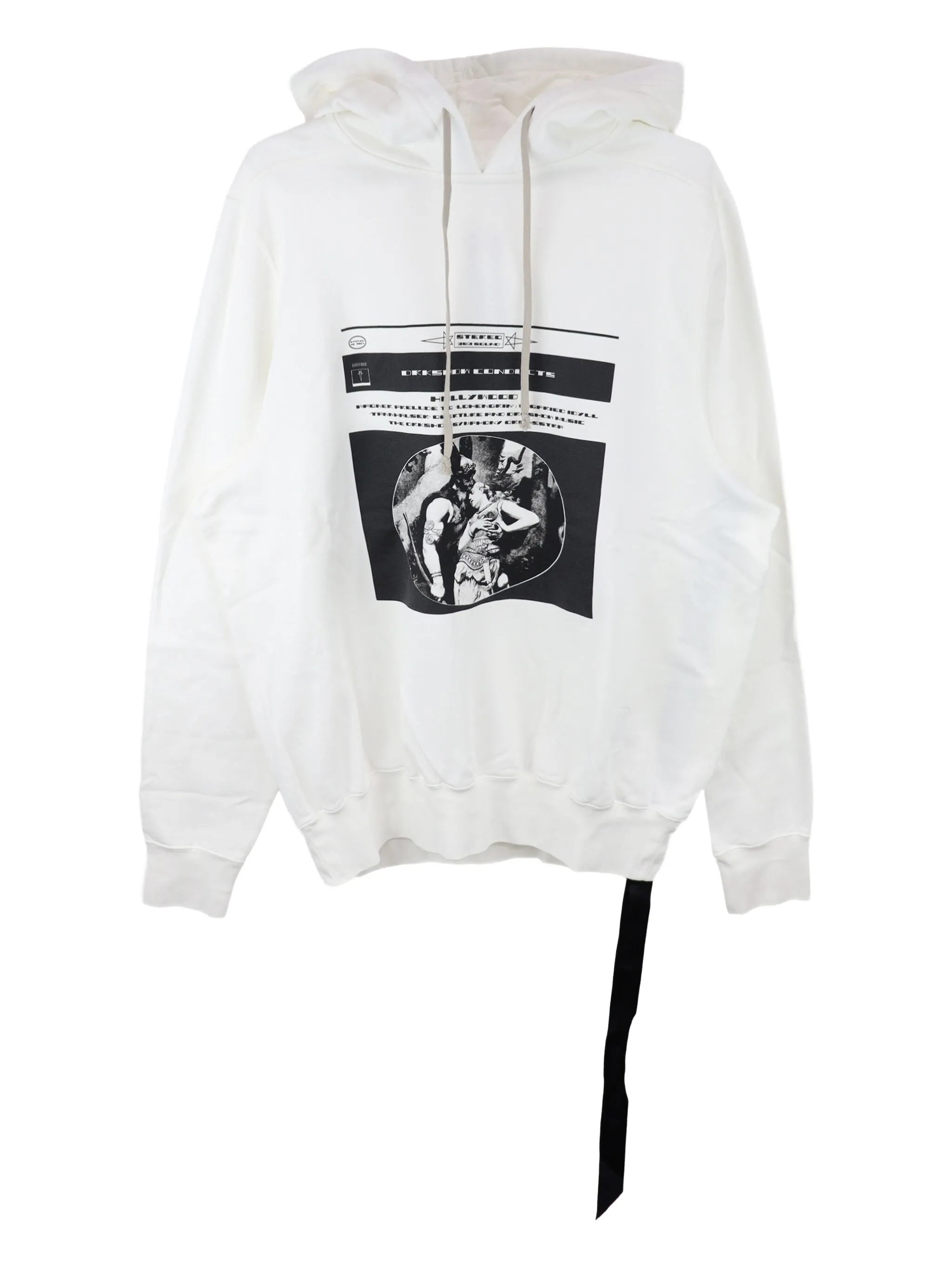 

Худи с кулиской и графичным принтом Rick Owens Drkshdw, белый