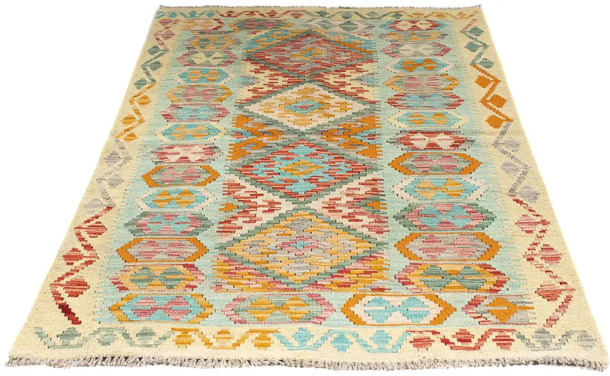 

Шерстяной ковер Morgenland "Kilim - Splash - 161 x 105 см - разноцветный", прямоугольный, для гостиной, цельный 105х161 см, цвет Mehrfarbig