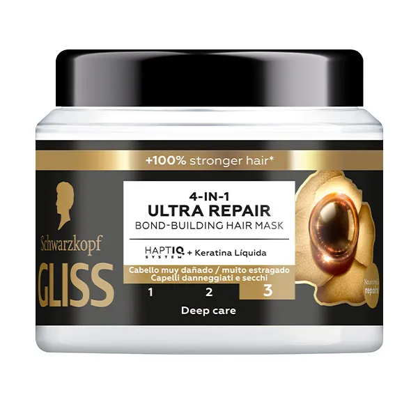 

Маска для поврежденных и сухих волос 4 En 1 Ulta Repair Gliss, 400 ml