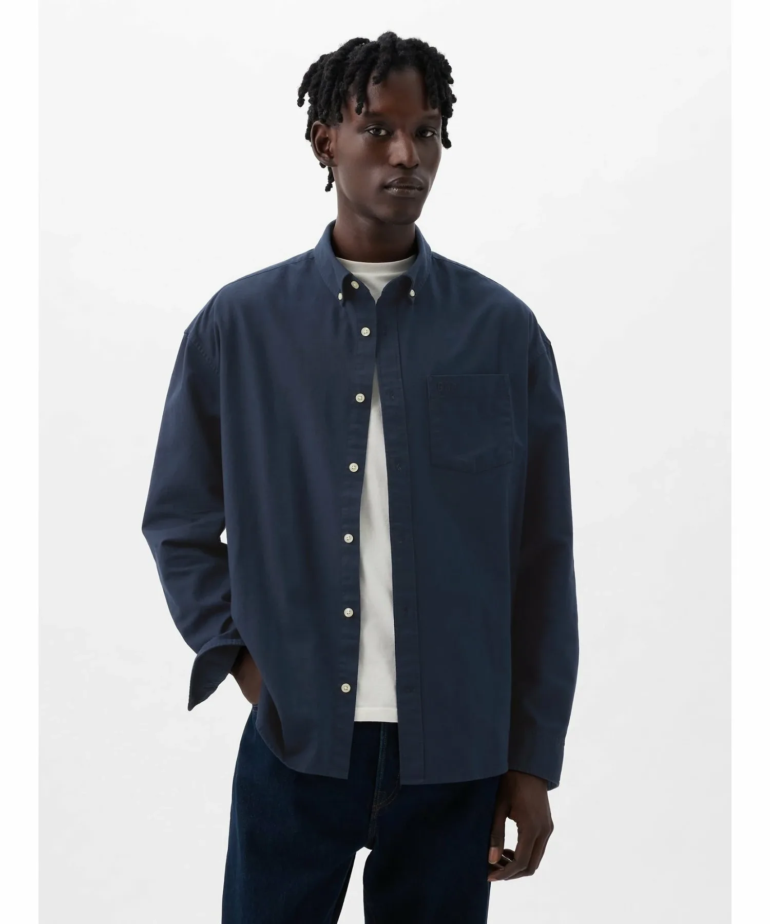 (U) Большая рубашка Оксфорда GAP, TAPESTRY_NAVY